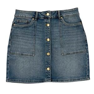 MICHAEL KORS Denim Button-Front Mini Skirt Size 8